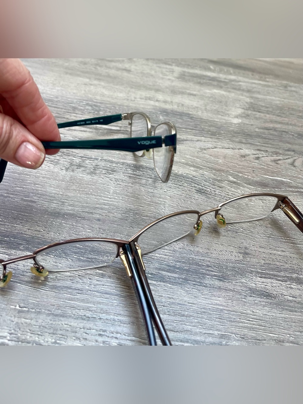 3 pairs Anne Klein Women's Semi-Rim Glasses in Brown and Teal - Picture 7 of 12